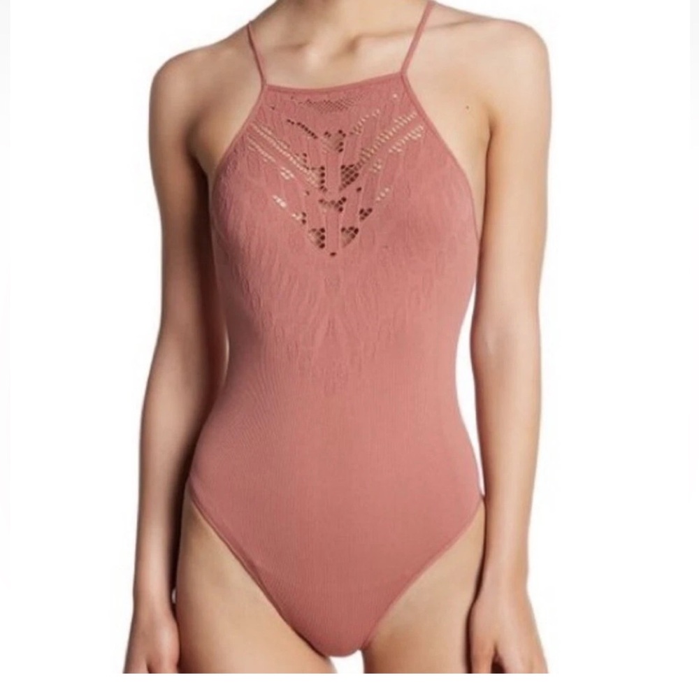 Free People Intimately Seamless Solstice Bodysuit M/L Blush Color